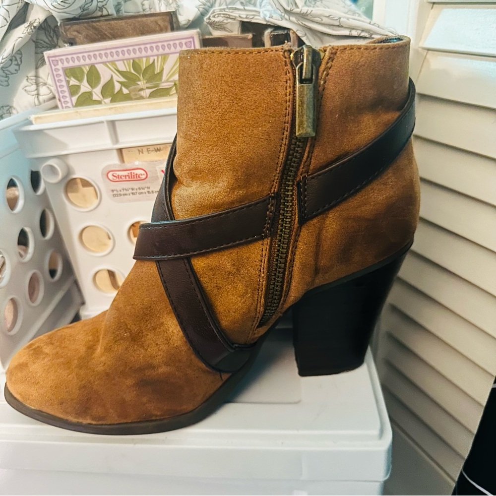 Charming Charlie Brown buckle boots